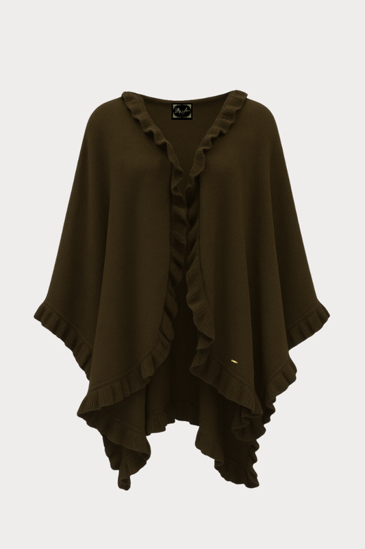 Muse Cape in Merino Wool (army)