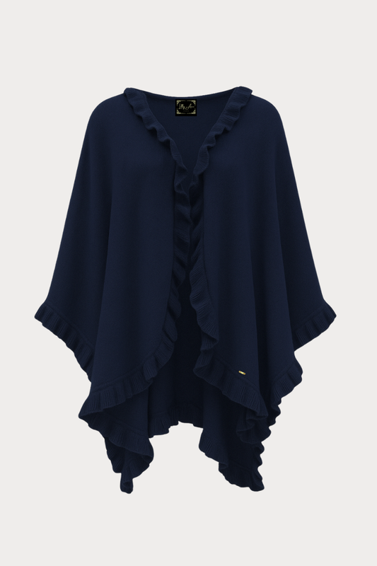 Muse Cape in Merino Wool (navy)
